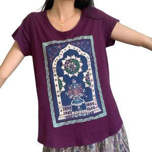 Lucky Brand Women’s Floral Tile Graphic T-Shirt | Size Small